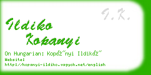 ildiko kopanyi business card